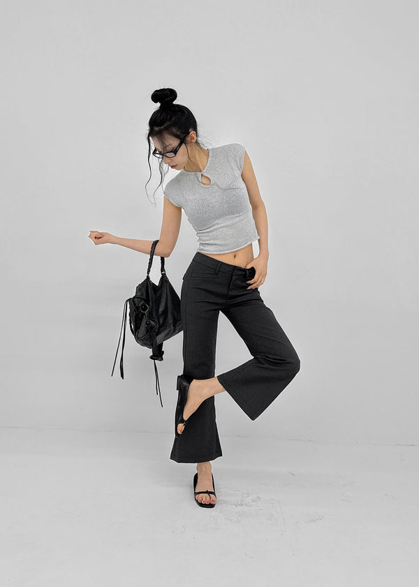 Quartz Striped Cropped Capri Pants