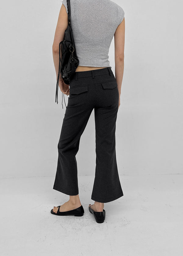 Quartz Striped Cropped Capri Pants