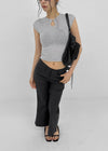 Quartz Striped Cropped Capri Pants