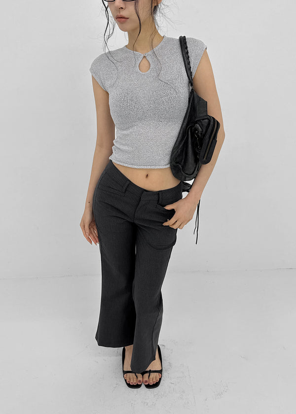 Quartz Striped Cropped Capri Pants