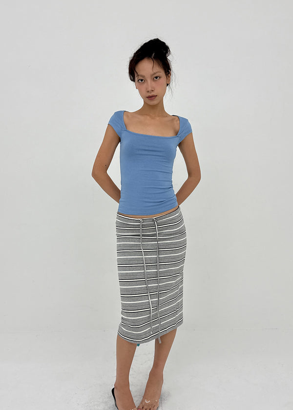 Zings Striped Midi Skirt