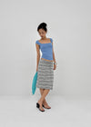 Zings Striped Midi Skirt
