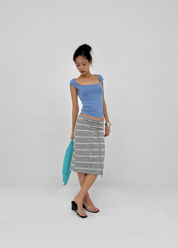 Zings Striped Midi Skirt