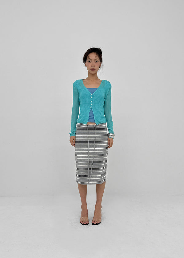 Zings Striped Midi Skirt