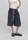 (UNISEX) Randu Check Bermuda Elastic Pants