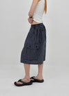(UNISEX) Randu Check Bermuda Elastic Pants