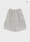(UNISEX) Randu Check Bermuda Elastic Pants