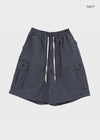 (UNISEX) Randu Check Bermuda Elastic Pants