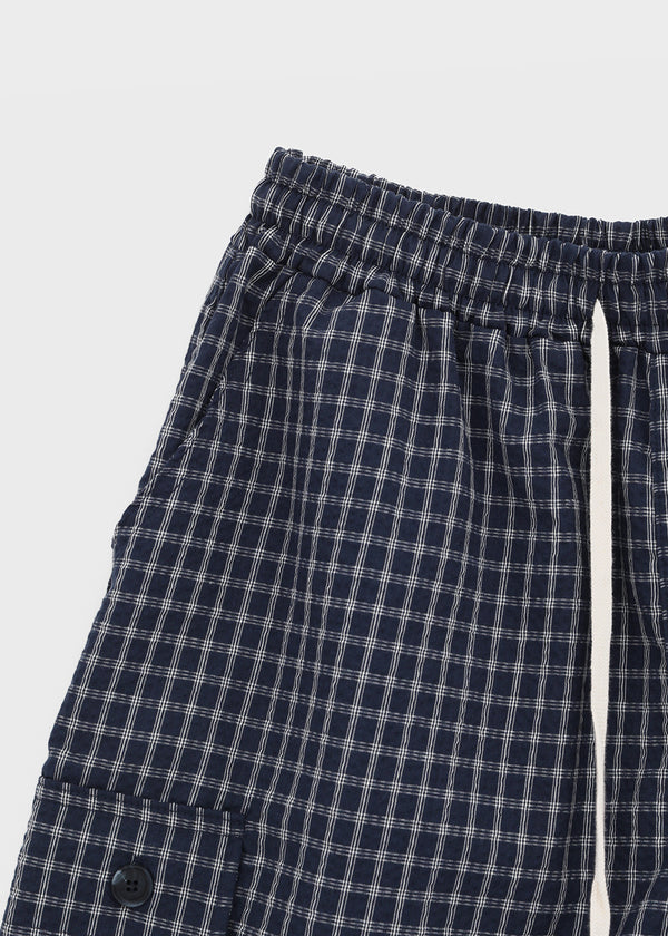 (UNISEX) Randu Check Bermuda Elastic Pants