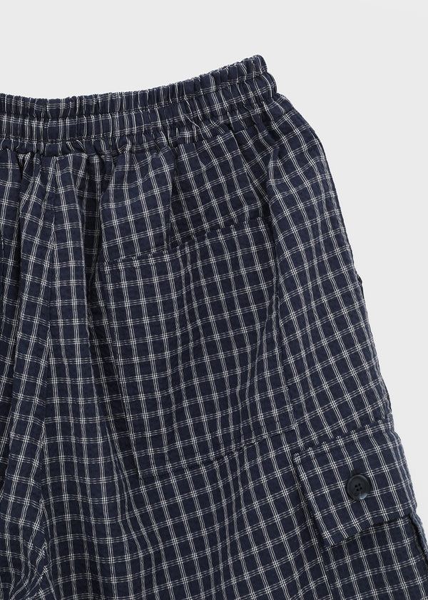(UNISEX) Randu Check Bermuda Elastic Pants