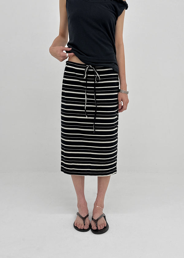 Zings Striped Midi Skirt