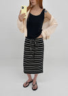 Zings Striped Midi Skirt