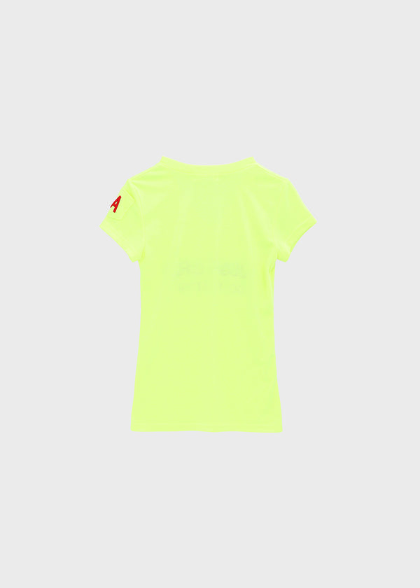 Hironing Lettering V-neck Short Sleeve T-shirt