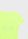 Hironing Lettering V-neck Short Sleeve T-shirt