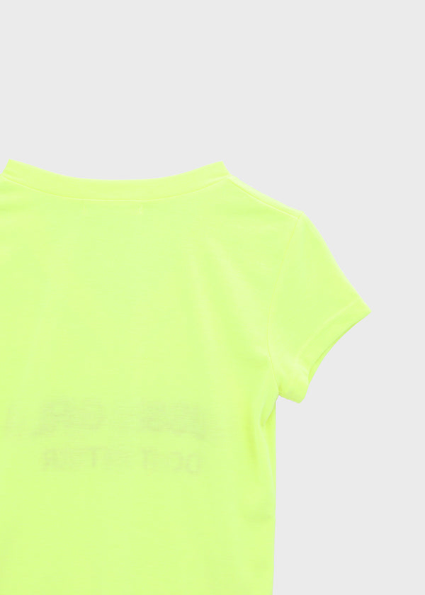 Hironing Lettering V-neck Short Sleeve T-shirt