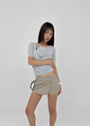 Shuaro Linen Wrap Short Sleeve Knit
