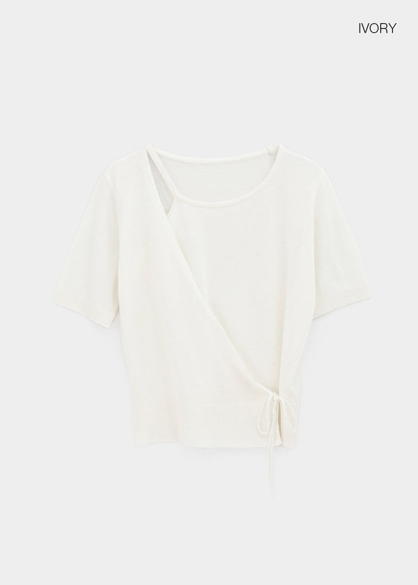Shuaro Linen Wrap Short Sleeve Knit