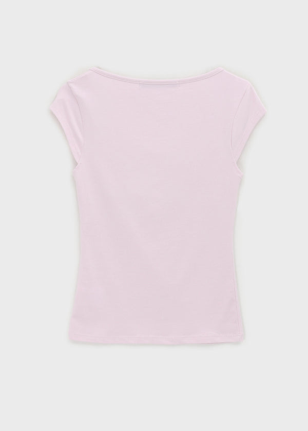 [MADE] Daychi Button Cap Sleeve Short Sleeve Top