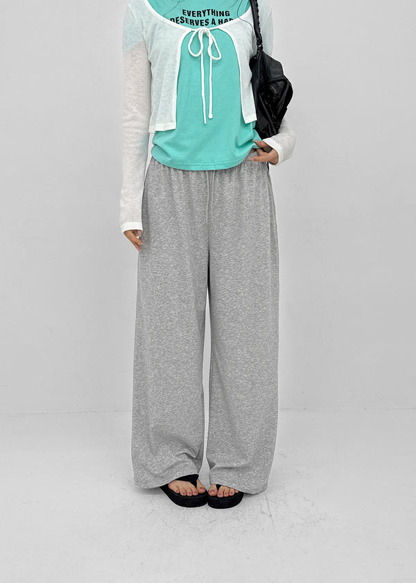 [MADE] Pompo Cooling Wide Elastic Waist Pants (Set Available)