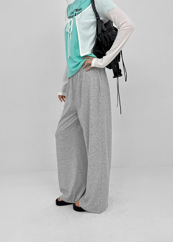 [MADE] Pompo Cooling Wide Elastic Waist Pants (Set Available)