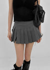 Div Slit Pleated Mini Skirt Pants