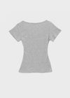 Miya Lettering U-neck Short Sleeve T-shirt