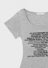 Miya Lettering U-neck Short Sleeve T-shirt