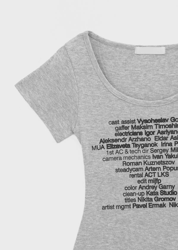 Miya Lettering U-neck Short Sleeve T-shirt
