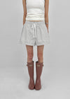 Haling Stripe Roll-up Elastic Shorts