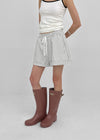 Haling Stripe Roll-up Elastic Shorts