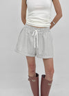 Haling Stripe Roll-up Elastic Shorts