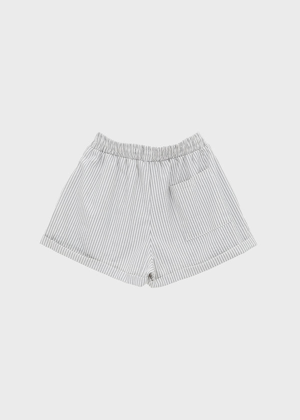 Haling Stripe Roll-up Elastic Shorts
