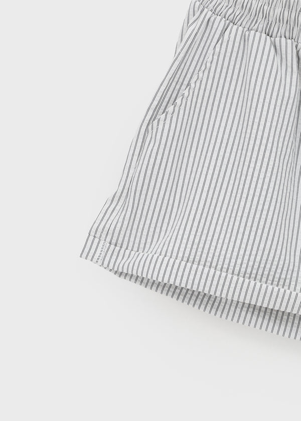 Haling Stripe Roll-up Elastic Shorts