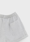 Haling Stripe Roll-up Elastic Shorts