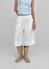 Gellet Nylon Button Capri Pants