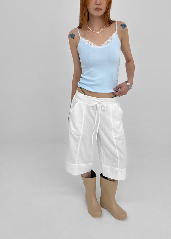 Gellet Nylon Button Capri Pants