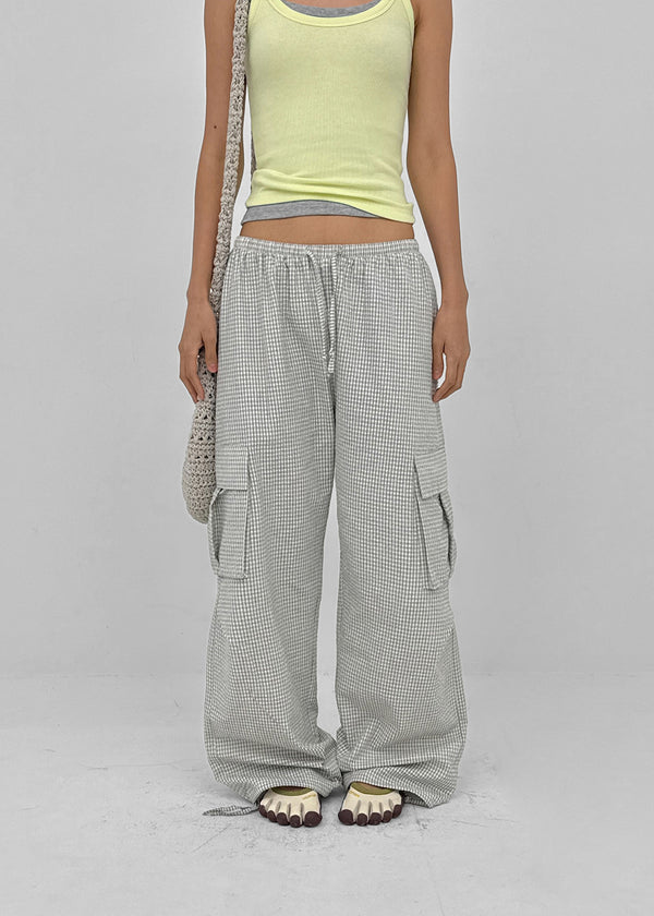 [MADE] Tiflet Check Cargo Banding Pants