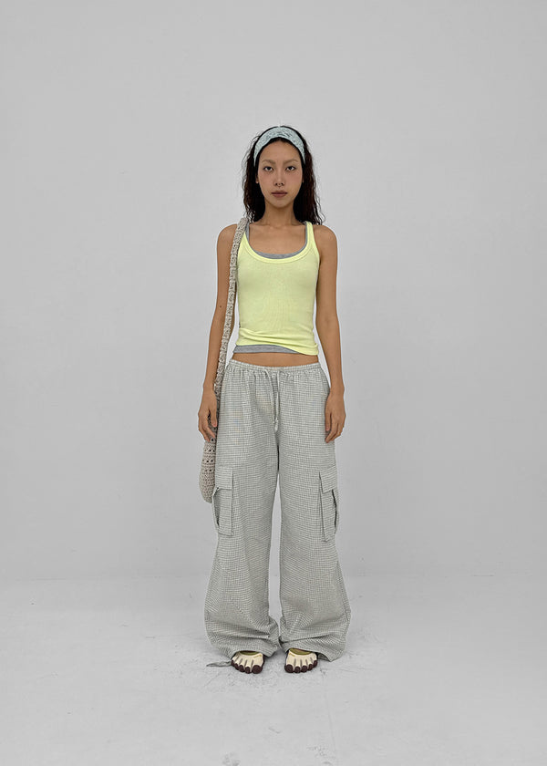 [MADE] Tiflet Check Cargo Banding Pants