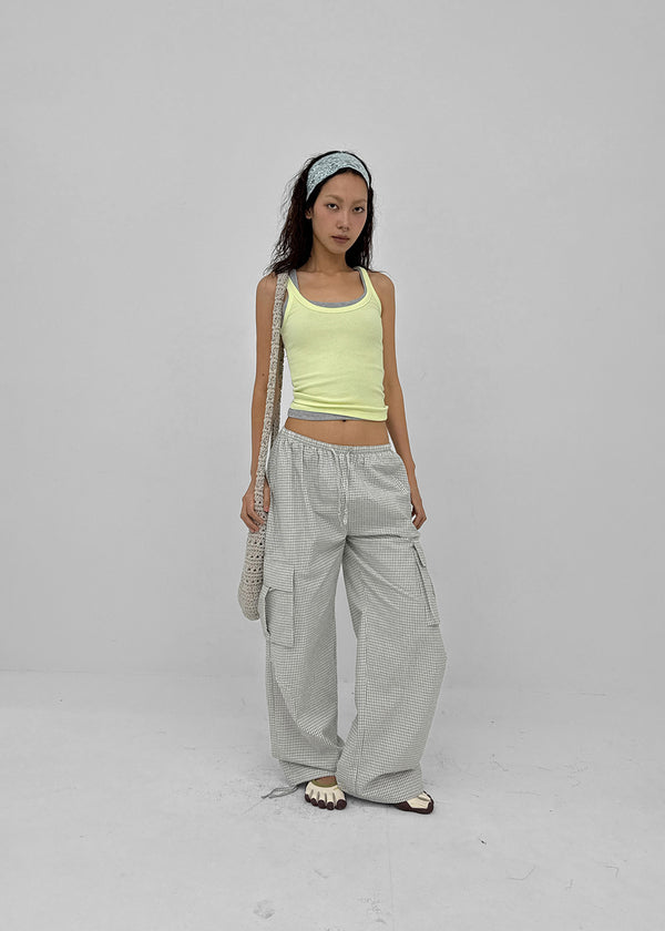 [MADE] Tiflet Check Cargo Banding Pants