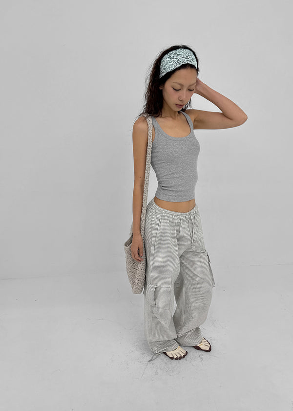 [MADE] Tiflet Check Cargo Banding Pants
