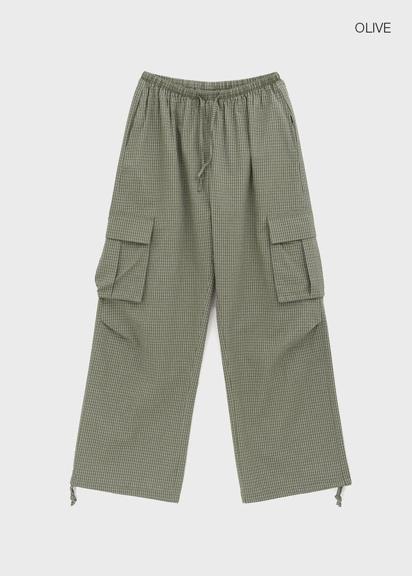 [MADE] Tiflet Check Cargo Banding Pants