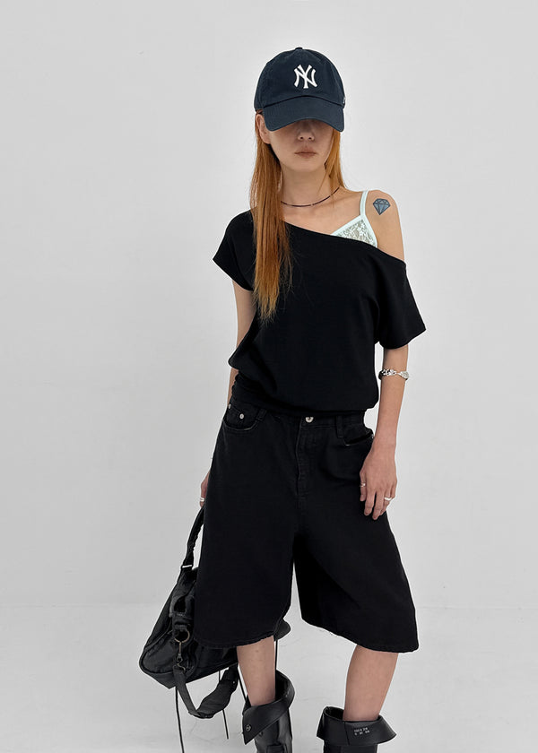 [MADE] Tepo Dolman Boat Neck Short Sleeve Top
