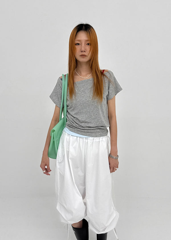 [MADE] Tepo Dolman Boat Neck Short Sleeve Top