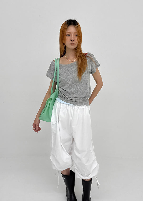 [MADE] Tepo Dolman Boat Neck Short Sleeve Top