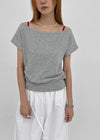 [MADE] Tepo Dolman Boat Neck Short Sleeve Top