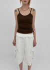 Smenly Backless Ribbed Sleeveless (Built-in Cap)