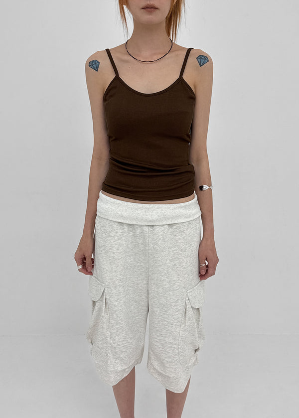 Smenly Backless Ribbed Sleeveless (Built-in Cap)