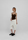 Smenly Backless Ribbed Sleeveless (Built-in Cap)