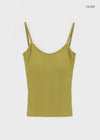 Smenly Backless Ribbed Sleeveless (Built-in Cap)