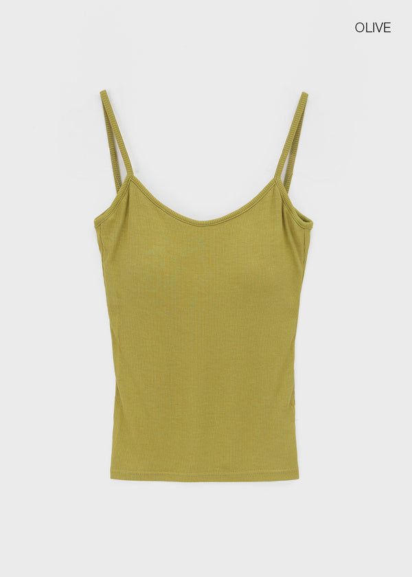 Smenly Backless Ribbed Sleeveless (Built-in Cap)